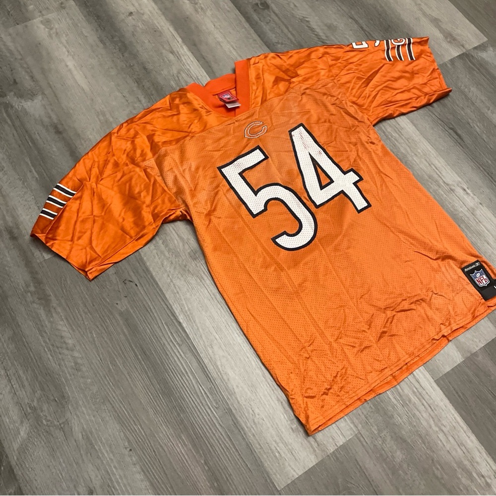 Vintage Orange Reebok Brian Urlacher #54 Chicago Bears NFL Jersey Adult Large